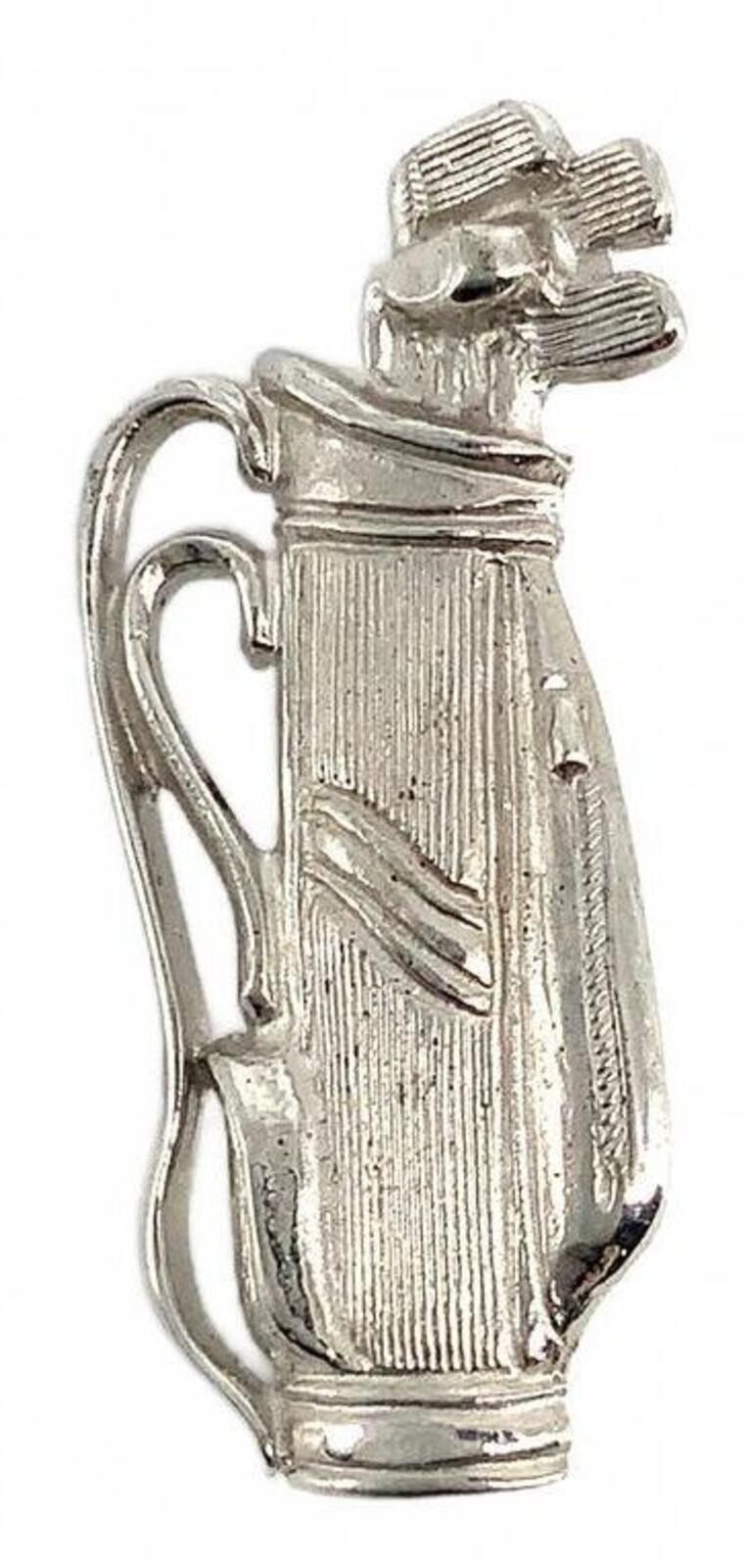 Vintage Napier Sterling Silver Mid Century Golf Bag Pin Brooch Sport Jewelry