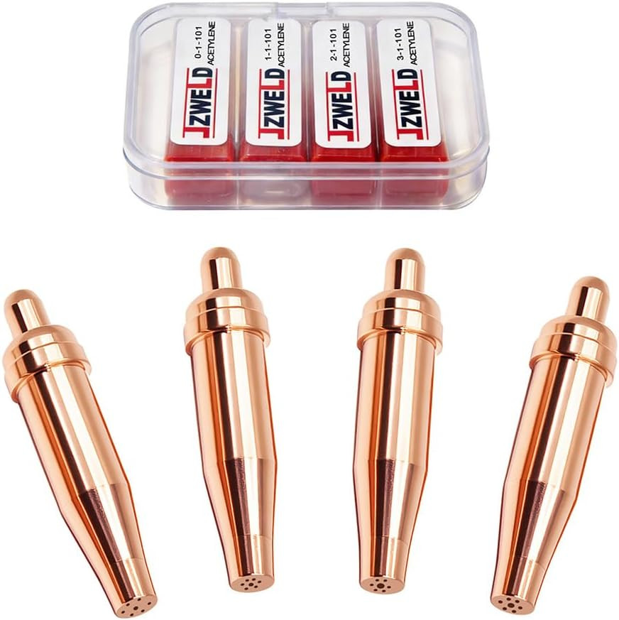 4 Pieces 1-101 Acetylene Cutting Torch Tips for Victor Type Cutting Torch Kit, 1