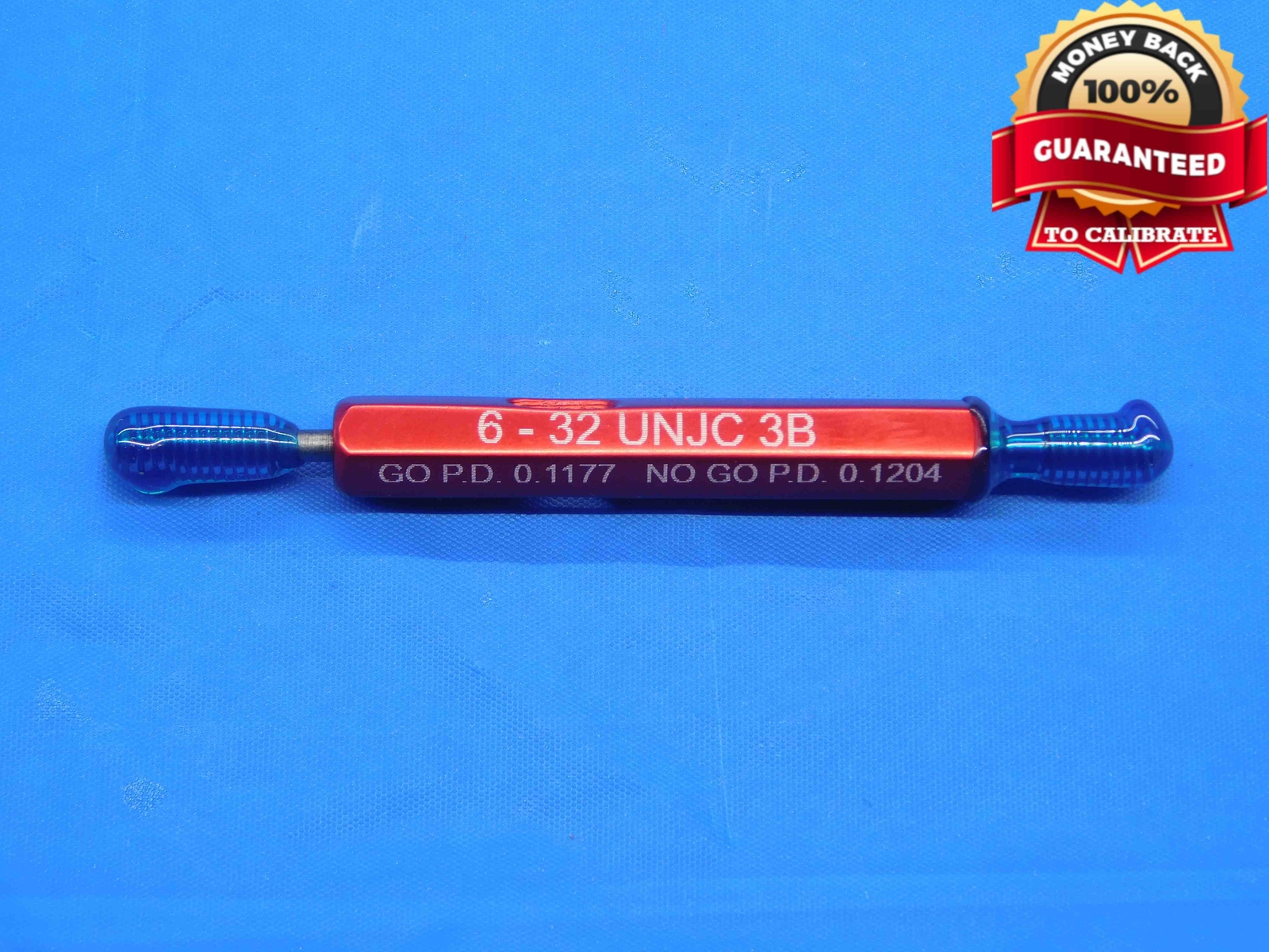 6 32 UNJC 3B THREAD PLUG GAGE #6 .138 .1380 GO NO GO P.D.'S = .1177 & .1204