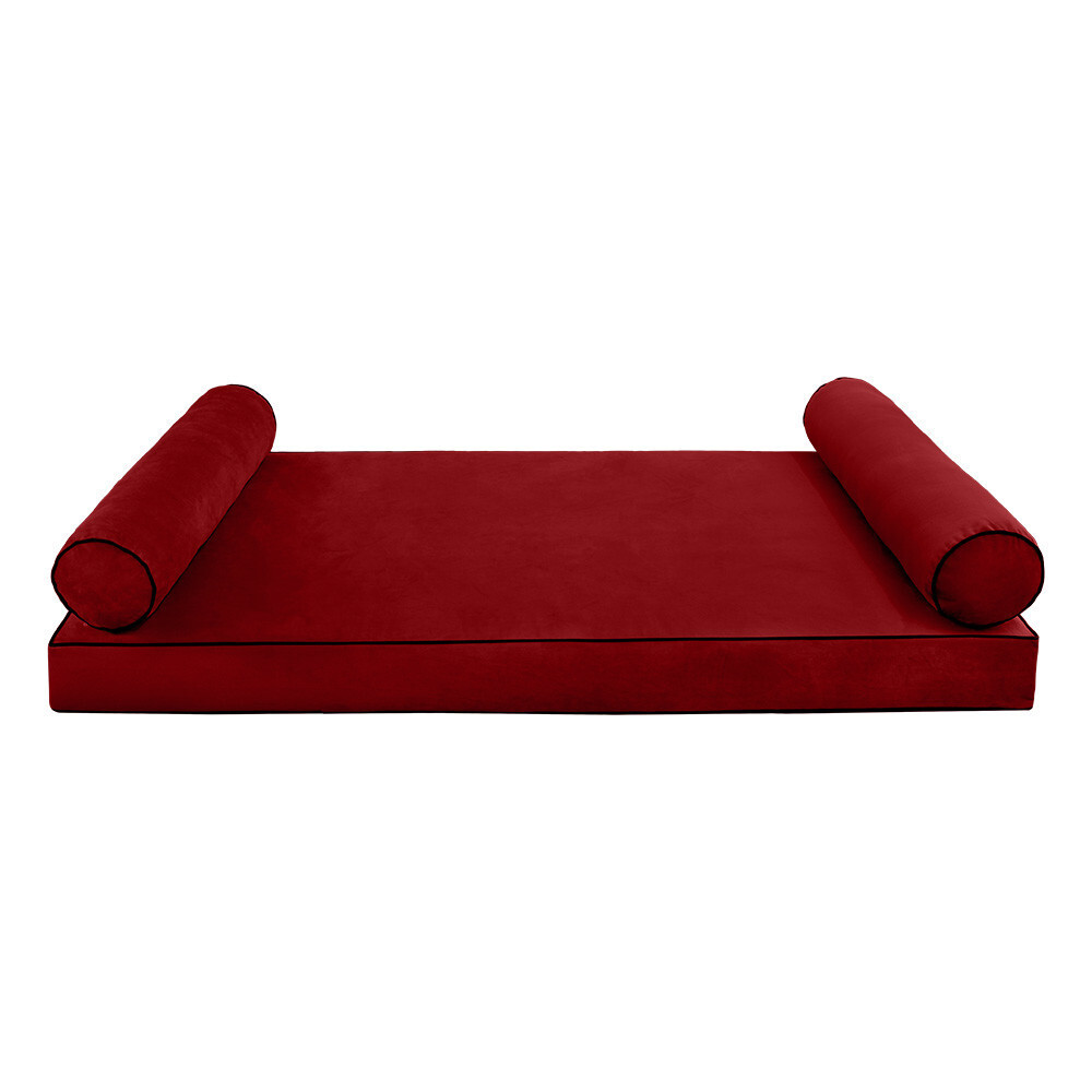 STYLE V5 Full Velvet ContrastPipe Indoor Daybed Mattress Pillow|COVER ONLY|AD369