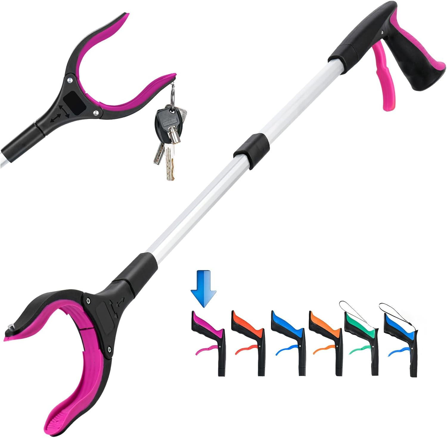Grabber Reacher Tool,32 Inch Extra Long Foldable Pick up Stick with Strong Grip