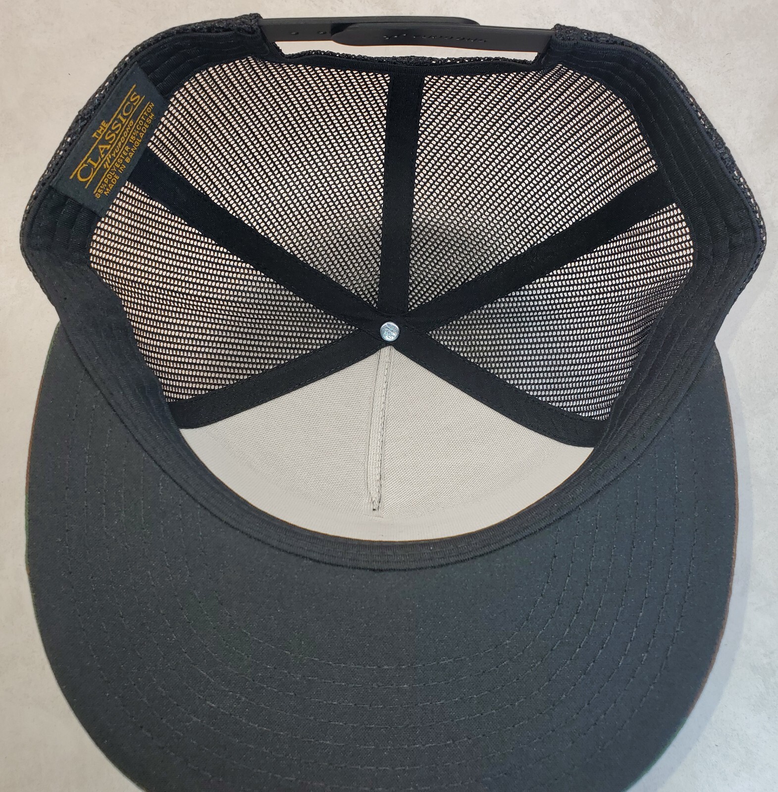 BUSH HOG Patch on Yupoong Trucker Hat/ YP Classic 6006 Snapback Camo/Black