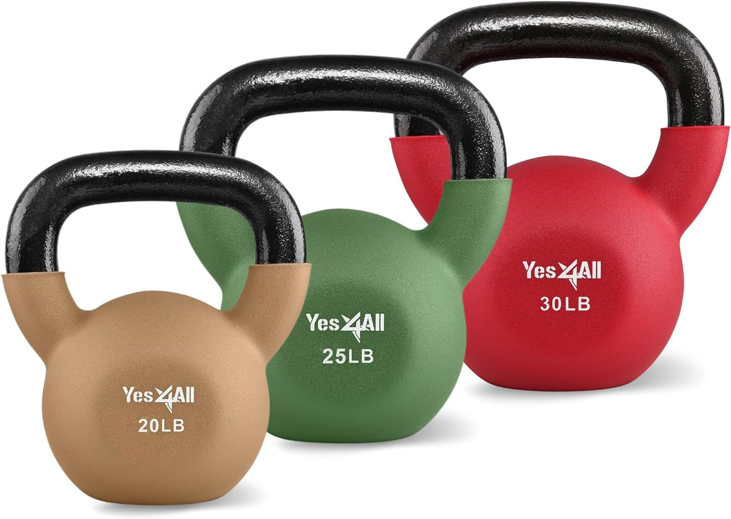 Adjustable Kettlebell Weight Sets 5-65lbs Neoprene Coated Cast Iron Multicolor