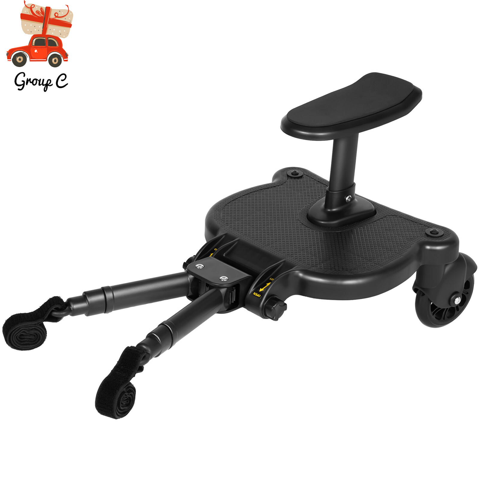 Universal 2 in 1 Stroller Ride Board &Detachable Seat, Stroller Glider board