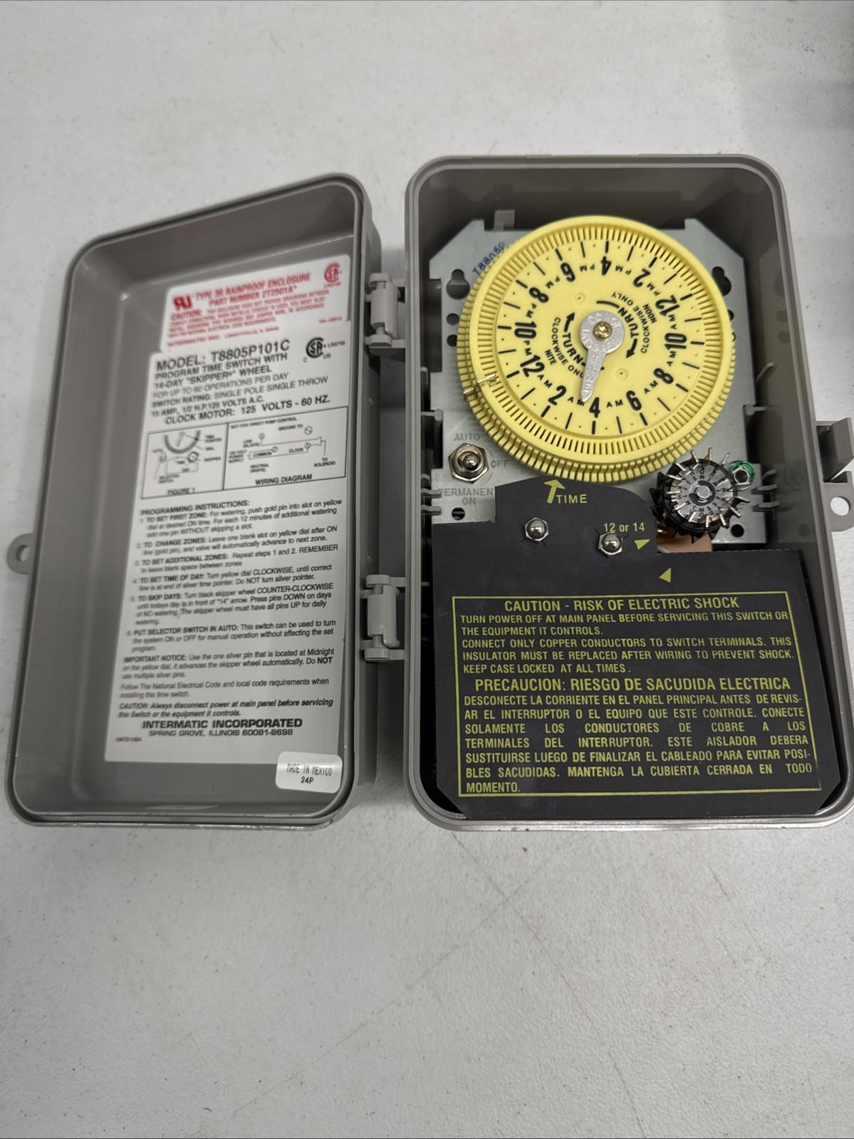 New Intermatic T8805P101C 125/24-V  Irrigation/Sprinkler Timer 14 Day Skipper