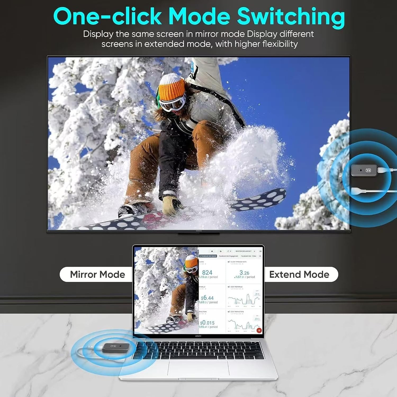 T81 Wireless HDMI Transmitter & Receiver - 100ft Plug & Play Streaming Kit