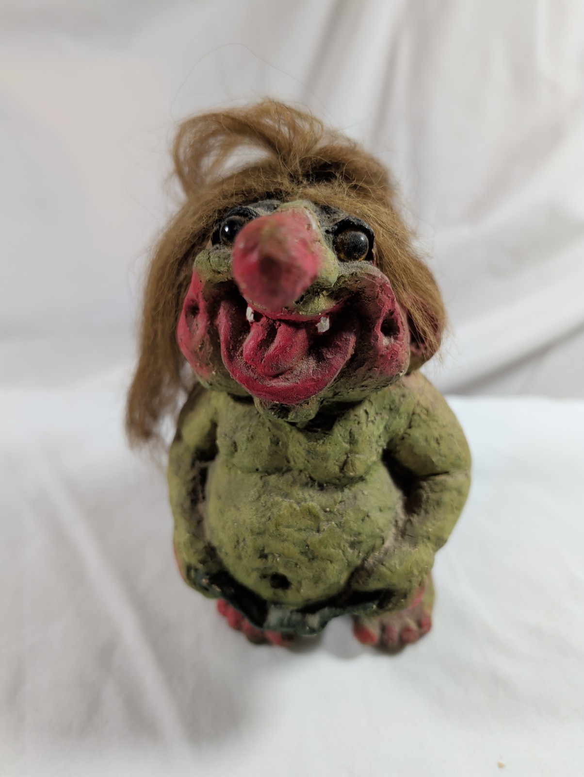 Vintage NyForm Troll #124 Pot Belly Laughing Troll w/Pants and Tail ~ 7 in