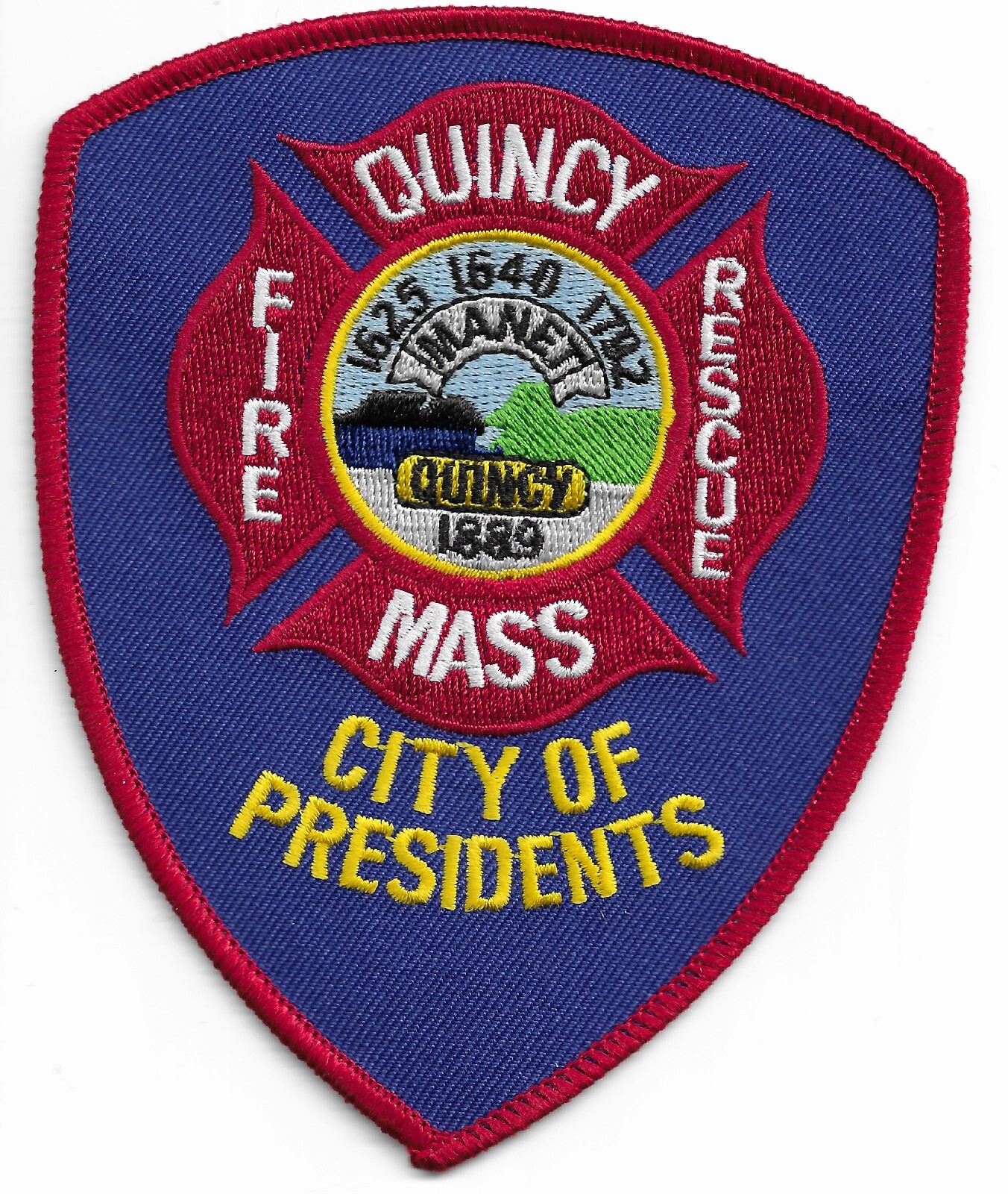 Quincy Fire Dept. "City of Presidents", MA  (4" x 5" size)  fire patch