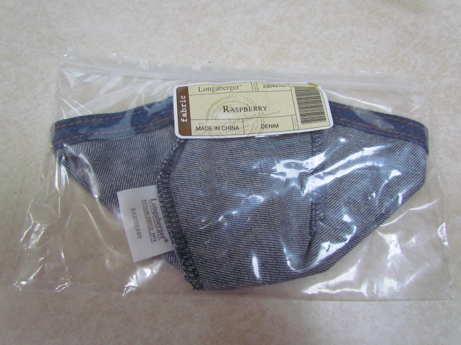 Longaberger Raspberry Basket Denim Liner #23049165 ~ MIP!