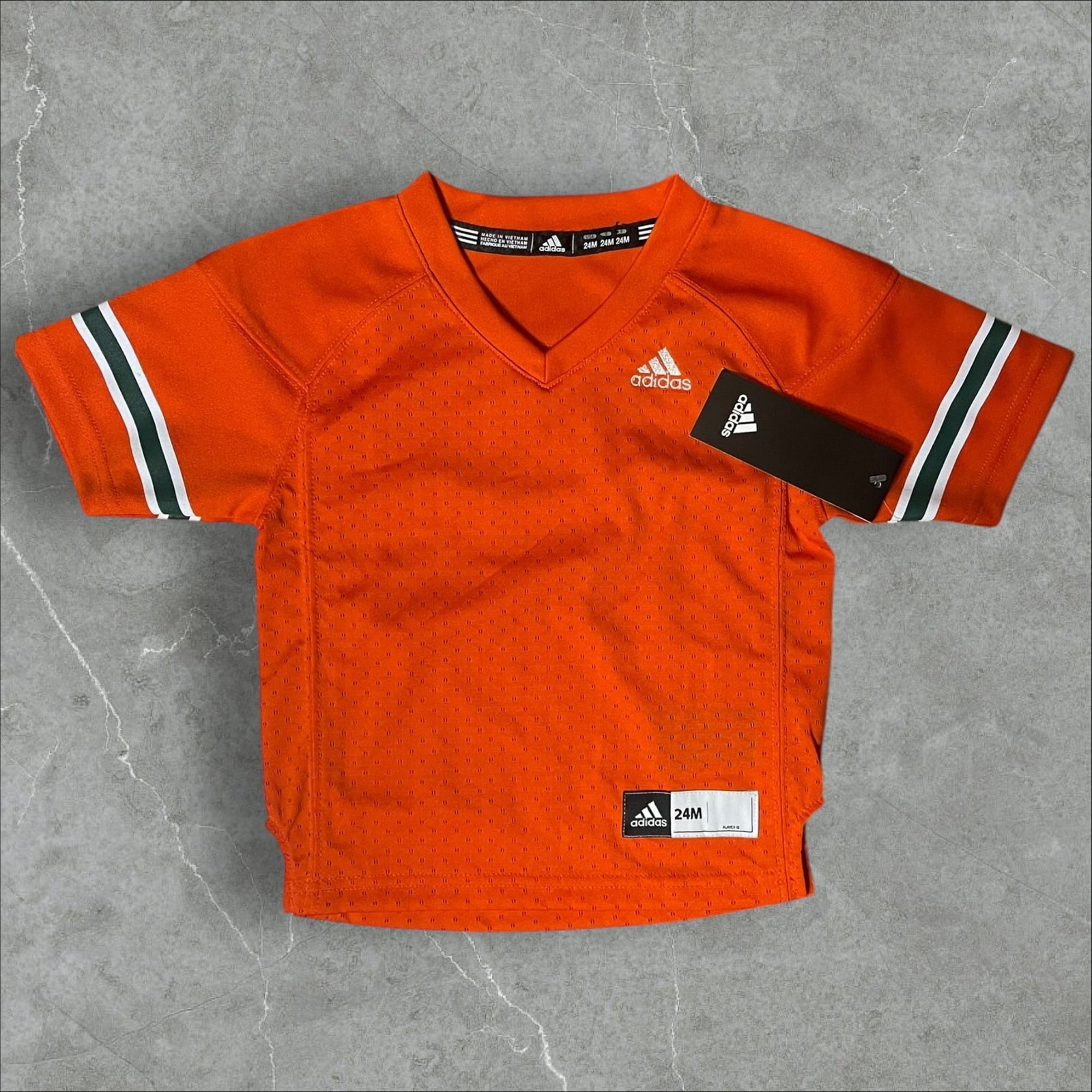 Adidas Miami Hurricanes Toddler Practice Football Jersey Orange Multiple Sizes