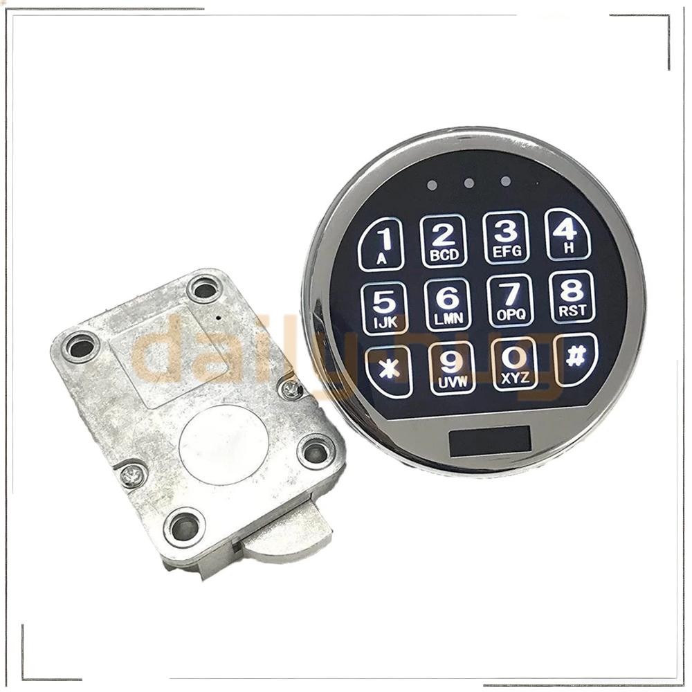 Electronic Safe Lock LED Keypad Chrome Gun Safe Lock Replacement With Swing Bolt