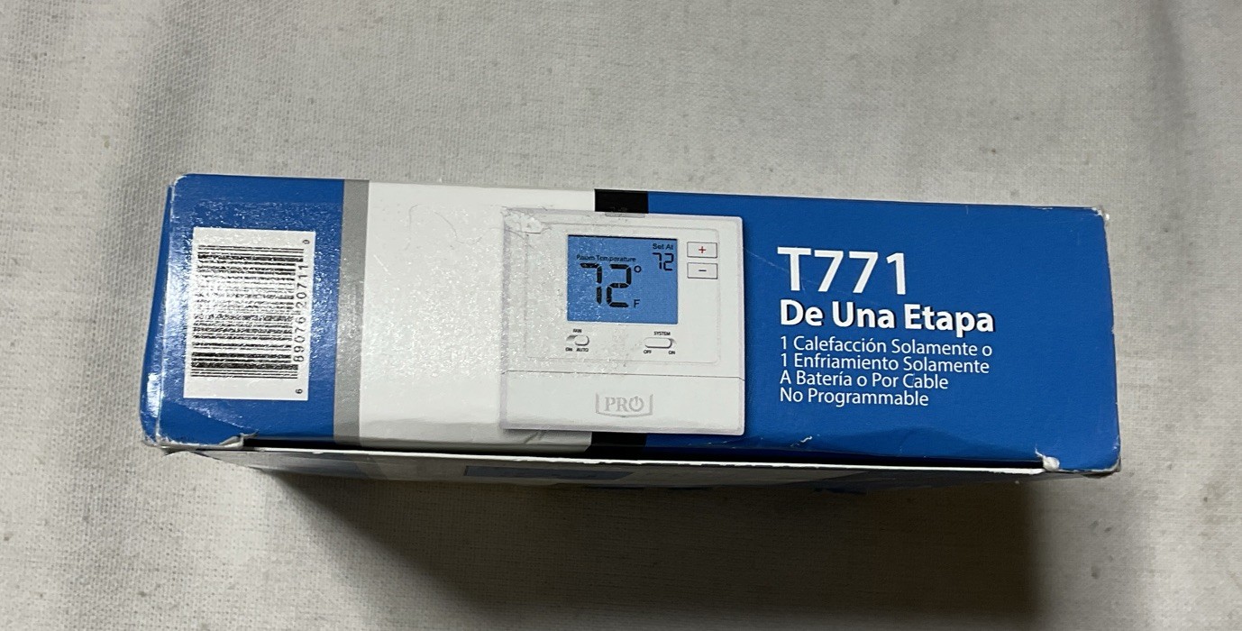 Pro1 IAQ T771 Non-Programmable Heat Cold Thermostat NO BATTERIES, OPEN BOX #1 A6