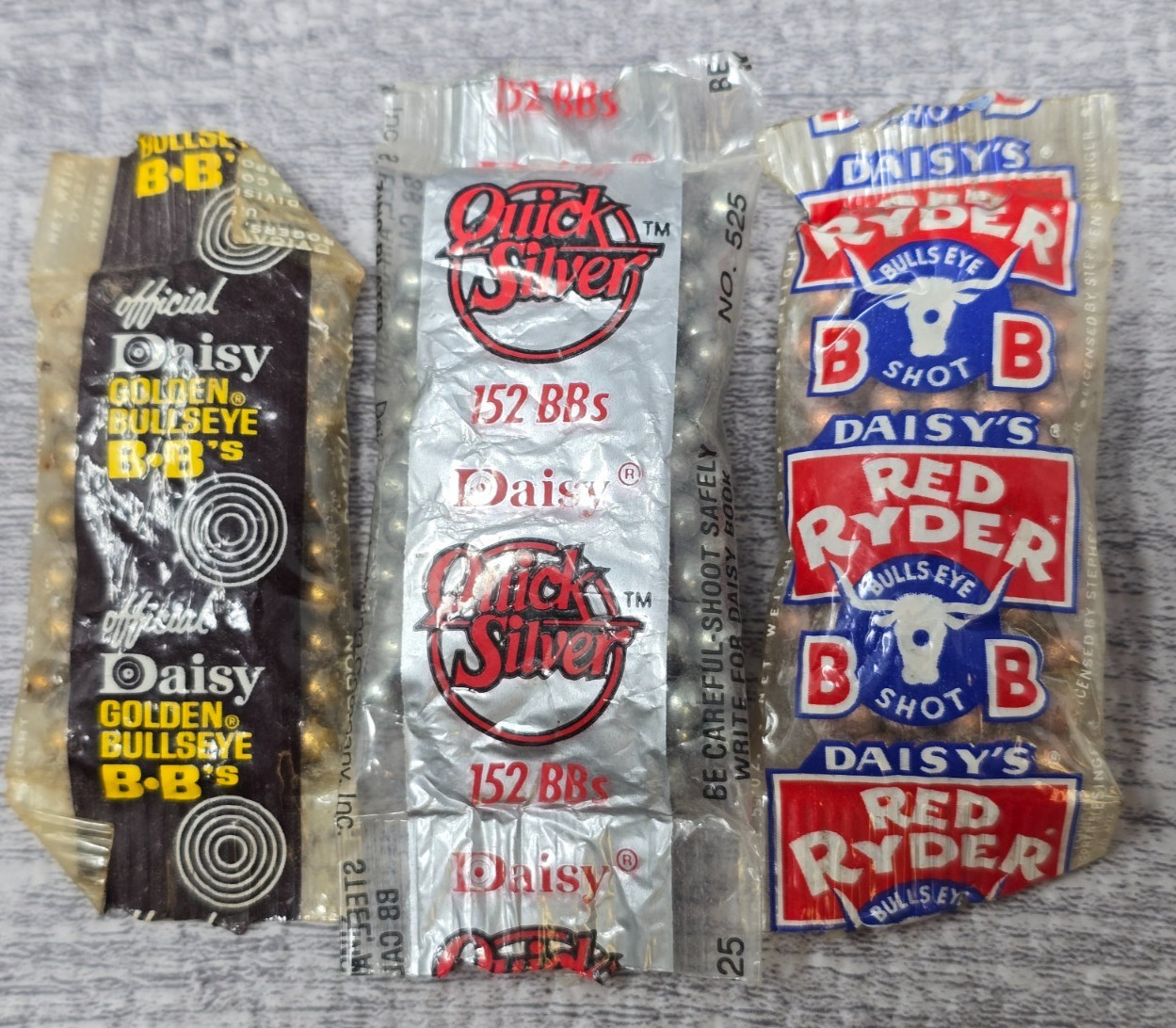 Vtg Daisy BB Packs Lot of 3 Red Ryder Quick Silver Golden Bullseye