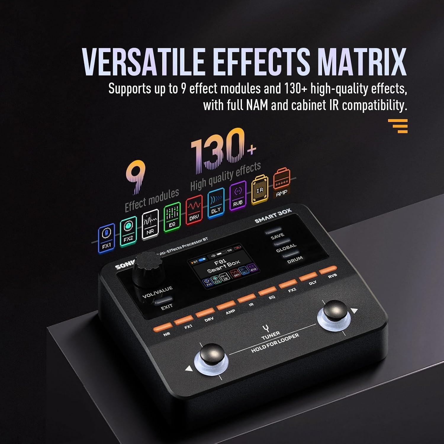 Electric Guitar Multi-Effects Processor with 130+ Effects