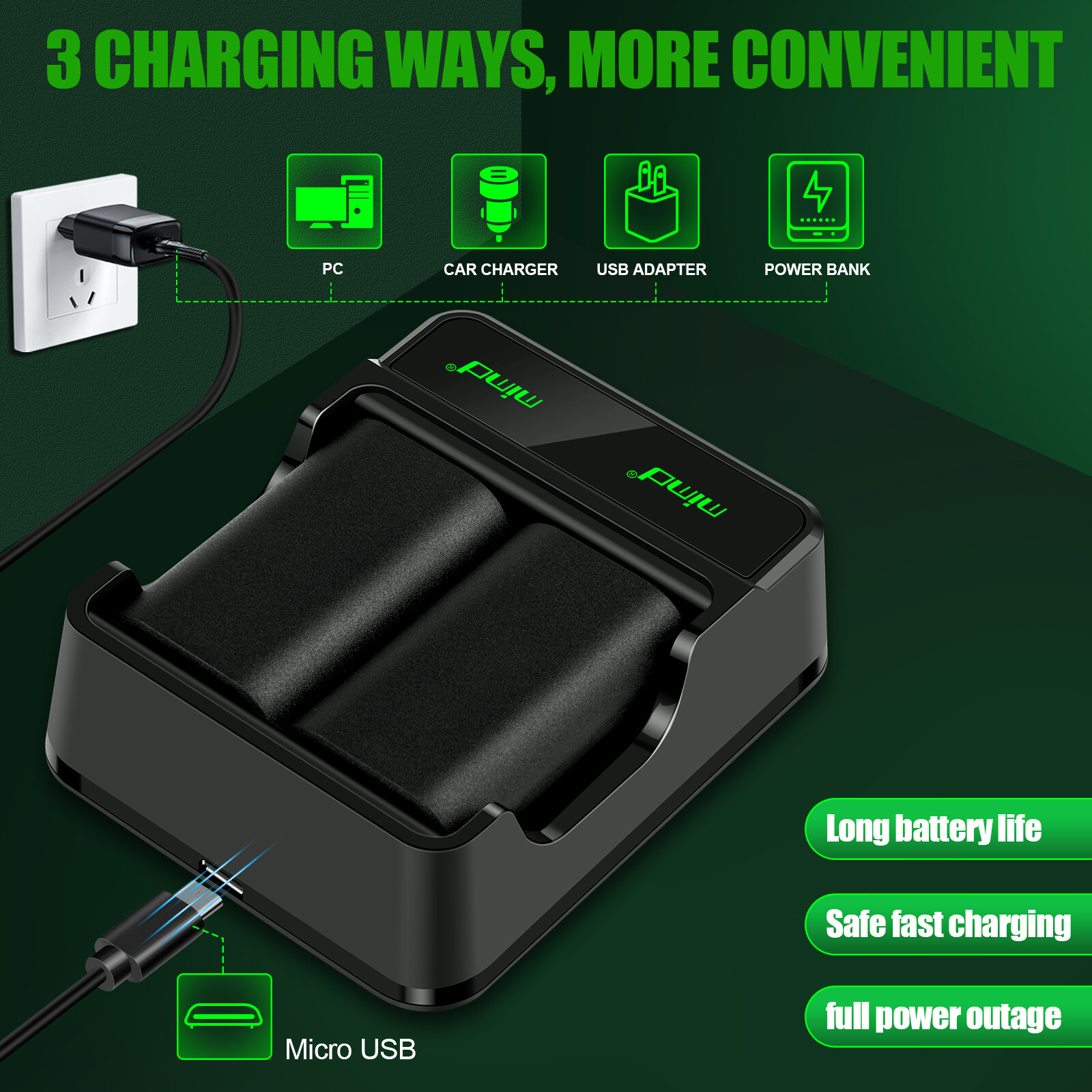 Rechargeable Battery Pack For XBox One X/S Series X/S Controller & Charger Cable