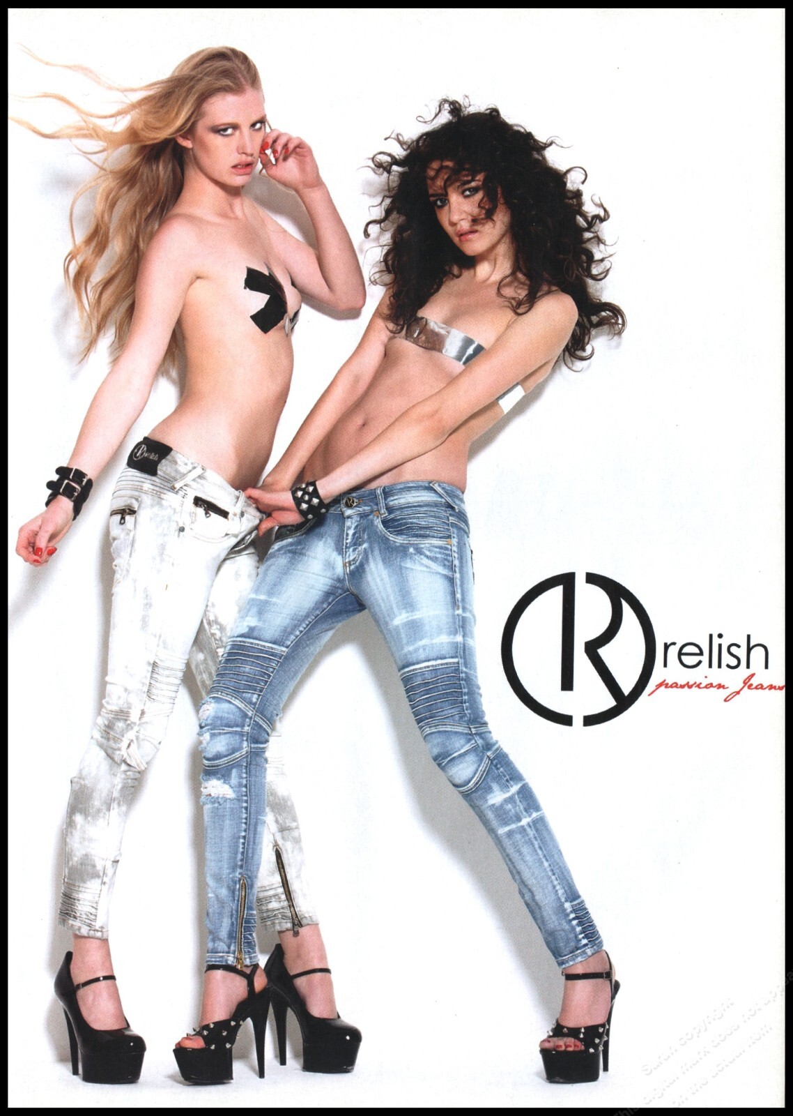 High Heels Relish Topless Print Ad Women Fashion Long Legs shoes 2010-1pg