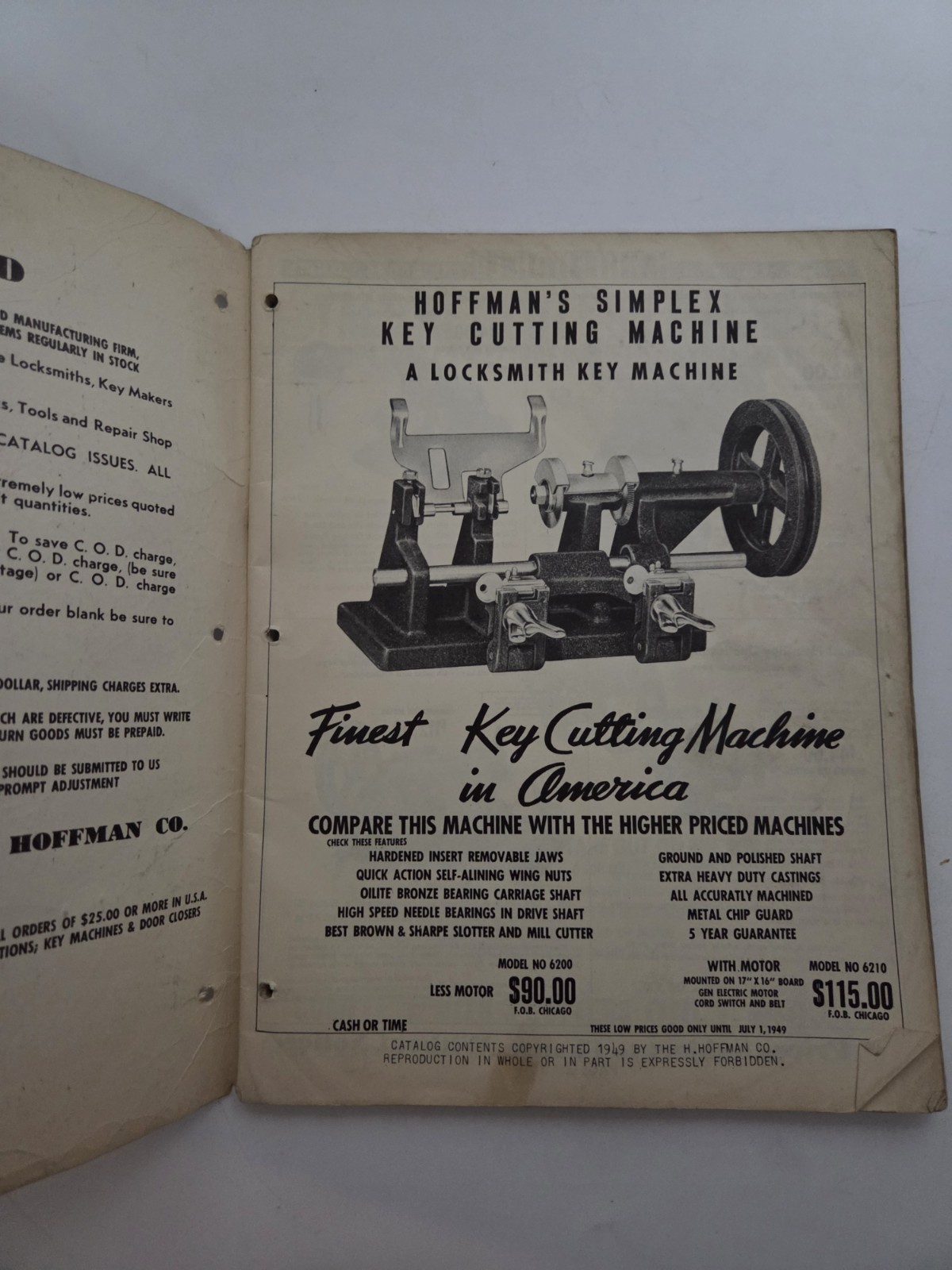 Vintage Hoffman Company Locksmithing Catalog