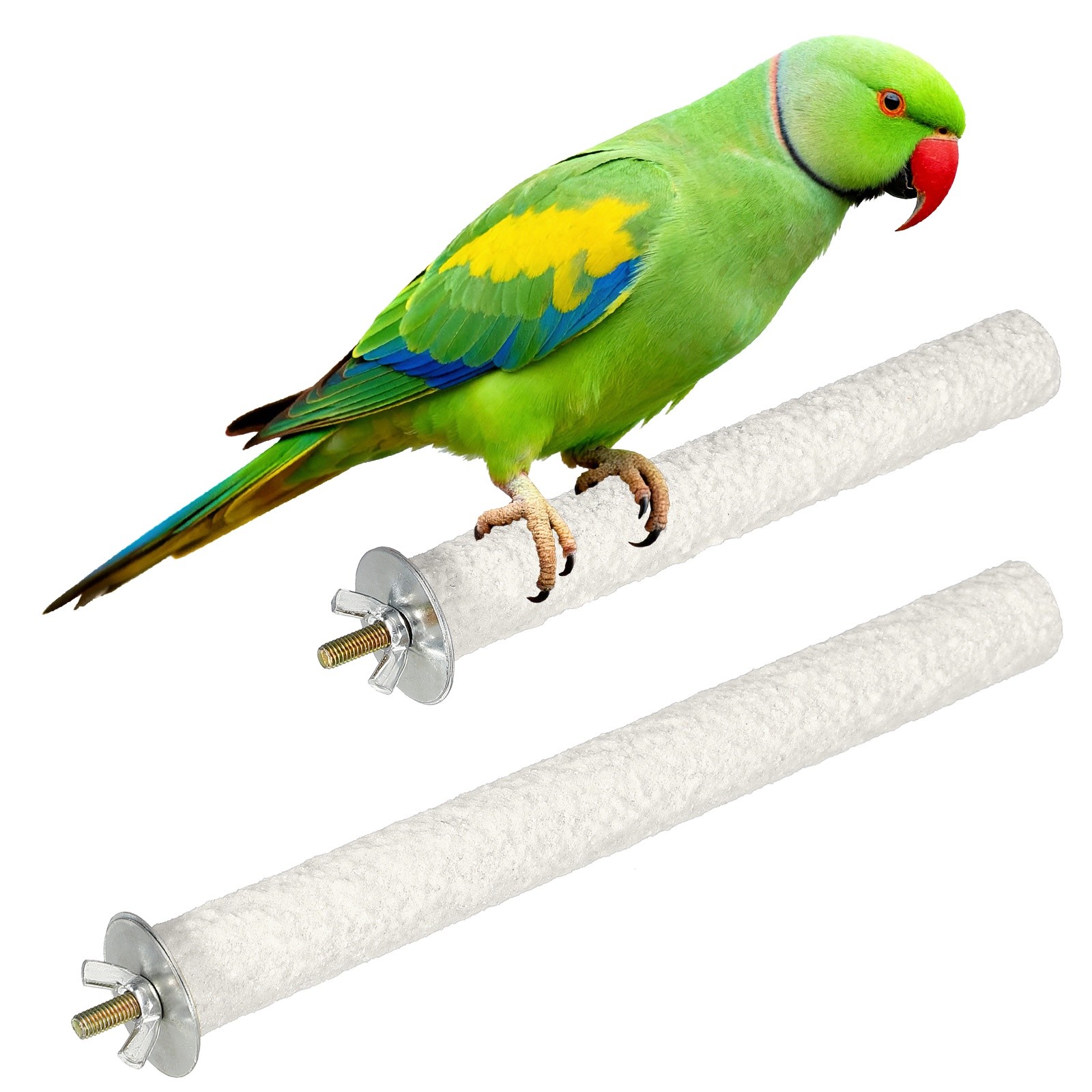 Bird Cage Perch, Parrot Grinding Claw Sticks, 6/8 Inch, (Wooden, White, 2Pcs)
