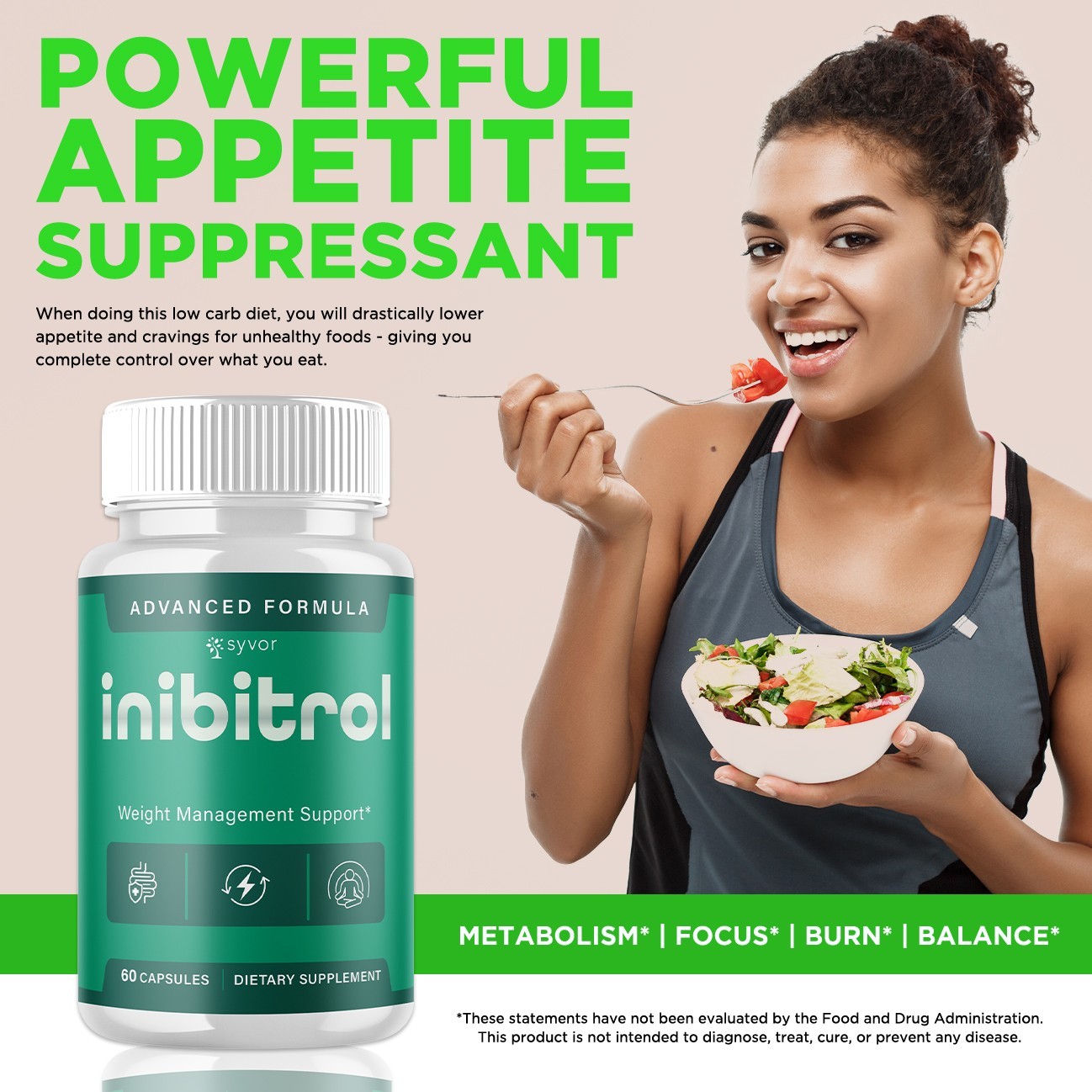 (5 Pack) Inibitro Natural Energy & Fitness Support Vitamin Inibitrol 300 Capsule