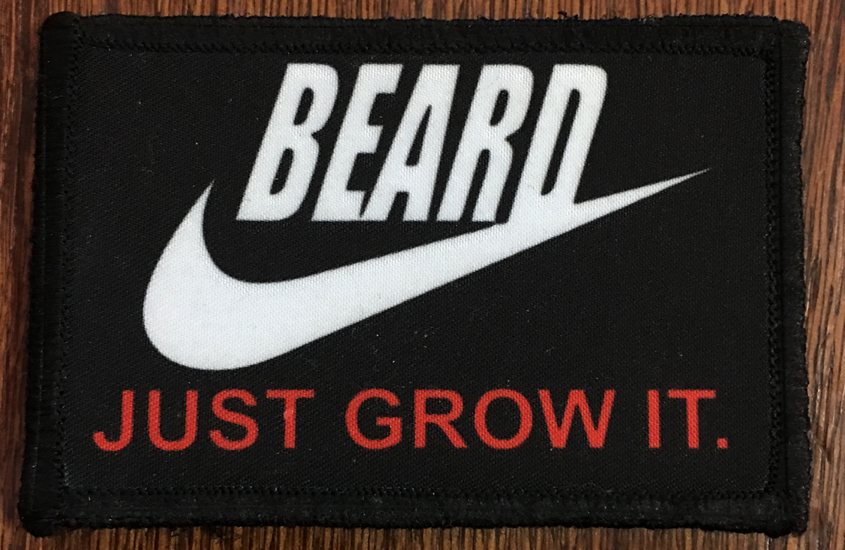 Beard Just Grow It Morale Patch Tactical Military Army Badge Hook Flag USA