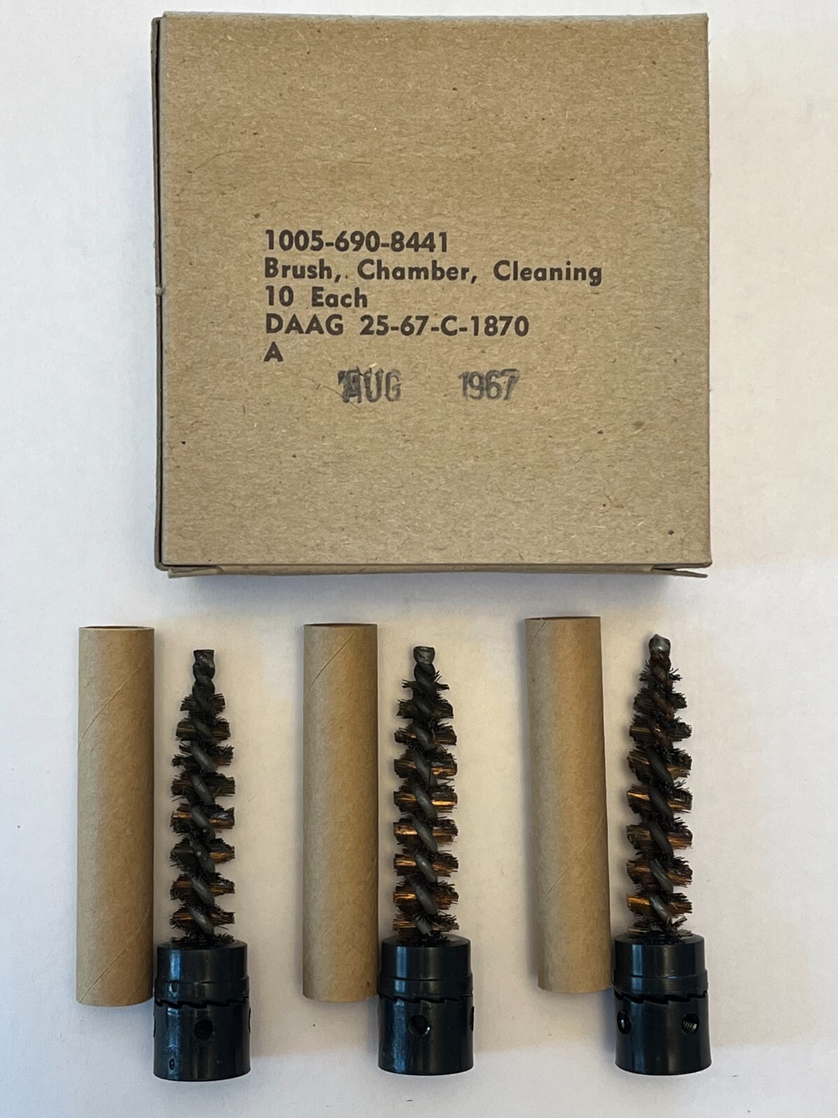 Military 30 Cal Chamber Brush Marked 7790463 Vietnam AUG 1967 NOS 3 Pack
