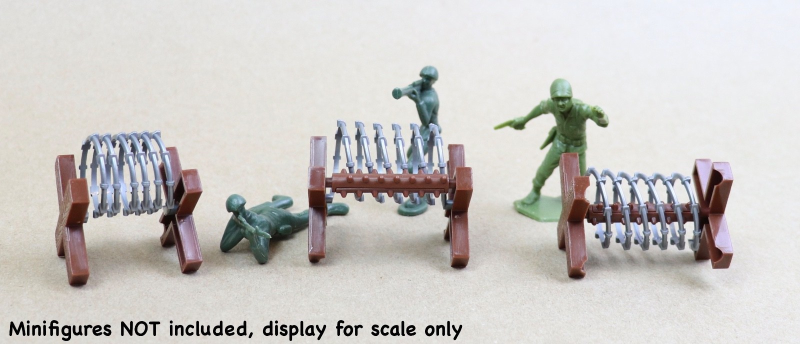 10 Military Barbed Wire Fences Plastic Army Men Accessories Minifigure