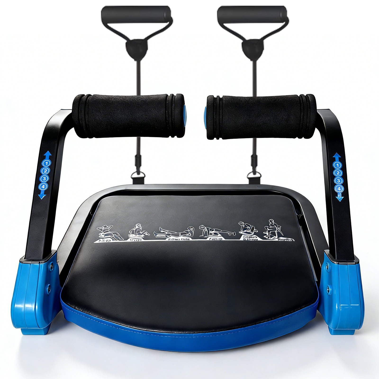 Sit Up Exercise Equipment & Core Machine Ab Machine  Adjustable Ab Trainer blue