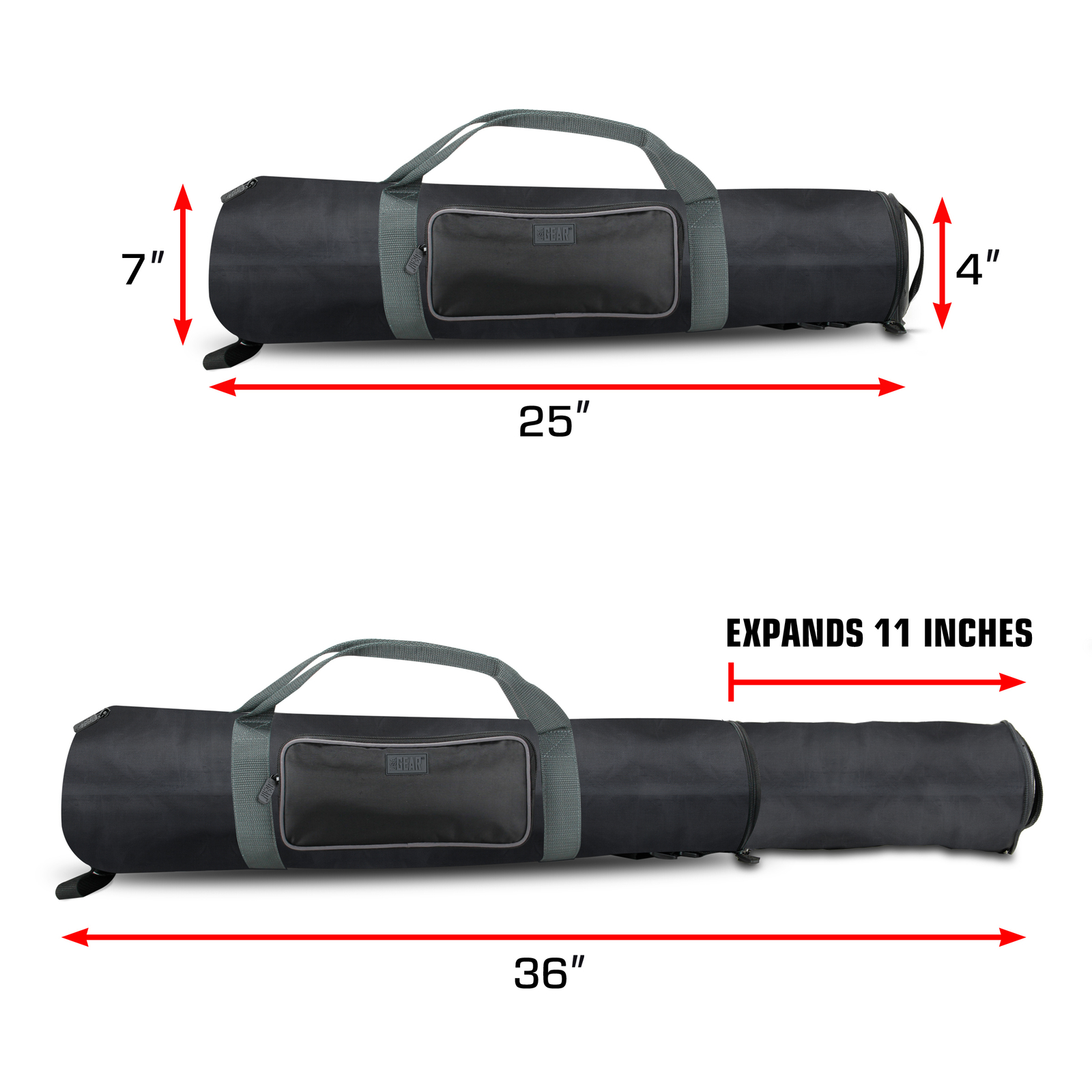 Padded Tripod Case by USA Gear with Expandable Compartment & Accessory Storage
