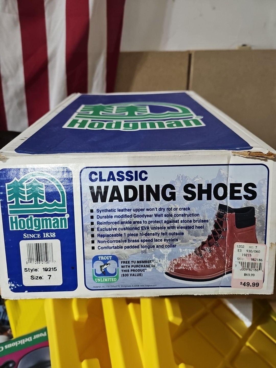 HODGMAN CLASSIC Waterproof Fly Fishing / Wading Boots Men’s Sz US 7 Felt Sole