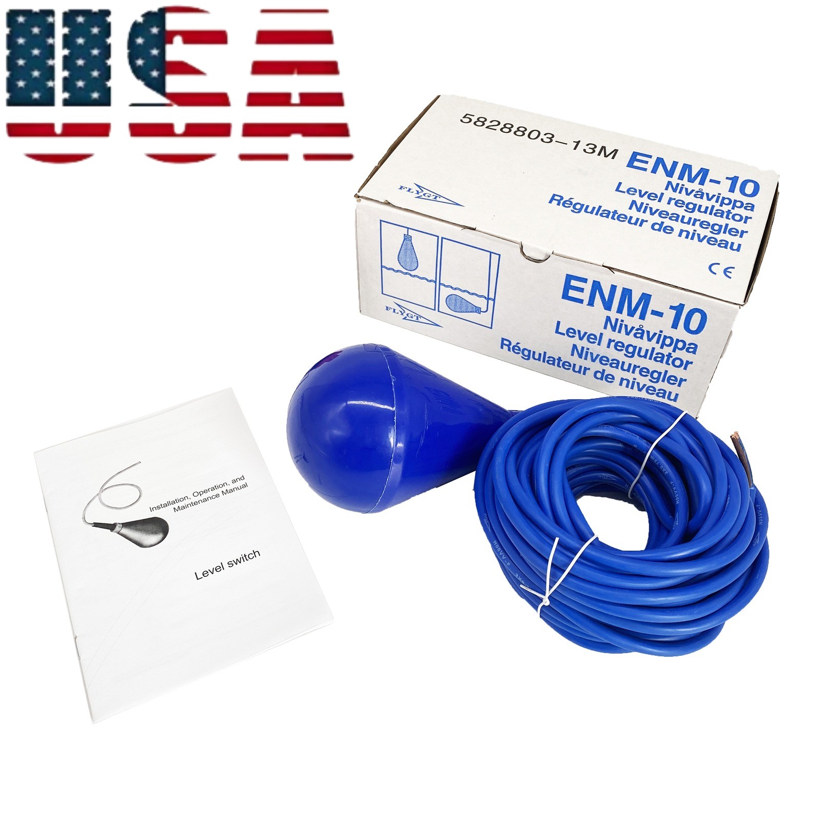 Blue Bulb Type Water Level Controller Float Level Switch For FLYGT ENM-10 13M US