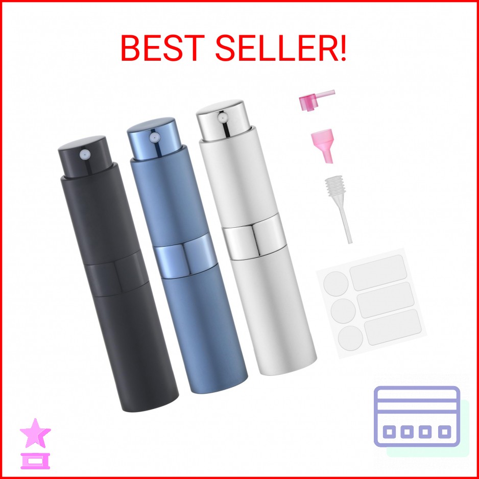Fusupak Perfume Atomizer Travel Bottle Refillable: Cologne Sprayer Portable for