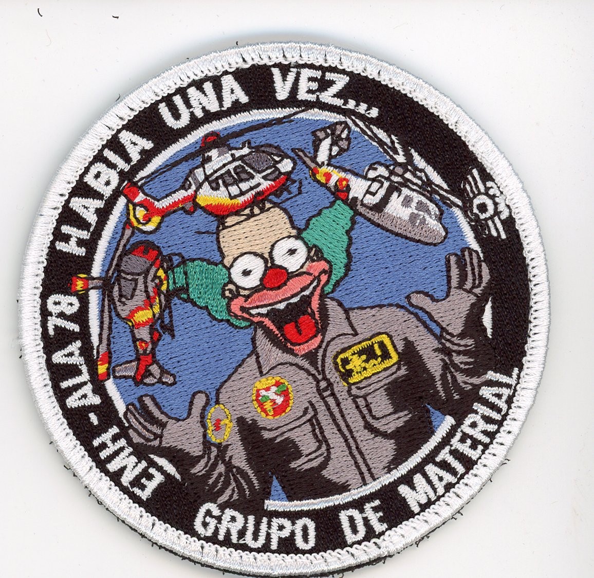 PATCH SPAIN ARMILLA AFB HELICOTER 78th WING MATERIEL GROUP KRUSTY VEL BACK