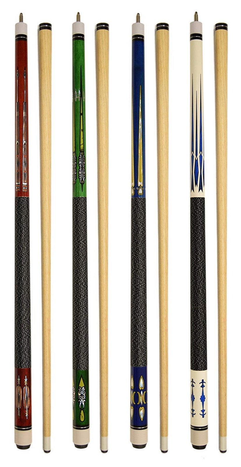 Set of 4 Pool Cues New 58" Billiard House Bar Pool Cue Sticks SET15~18(4pcs)