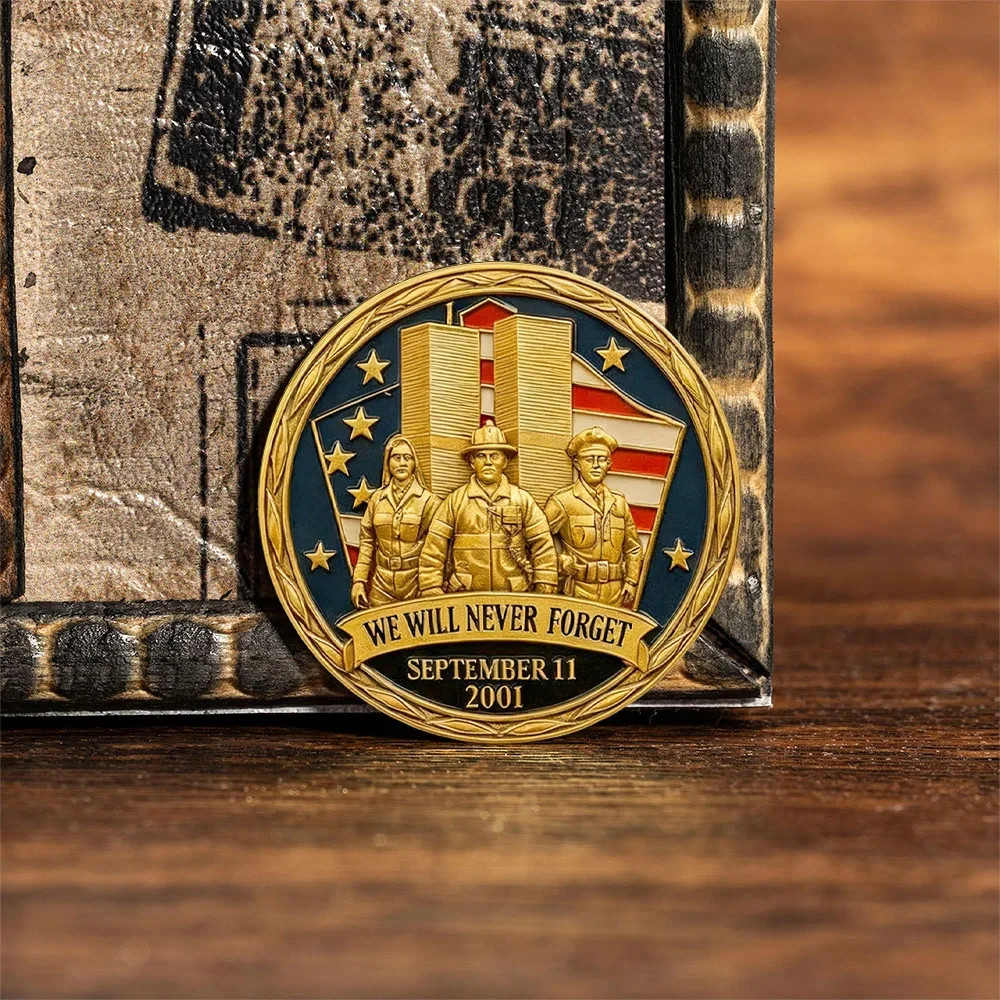 We Will Never Forget September 11, 2001 Attacks Commemorative Challenge Coin