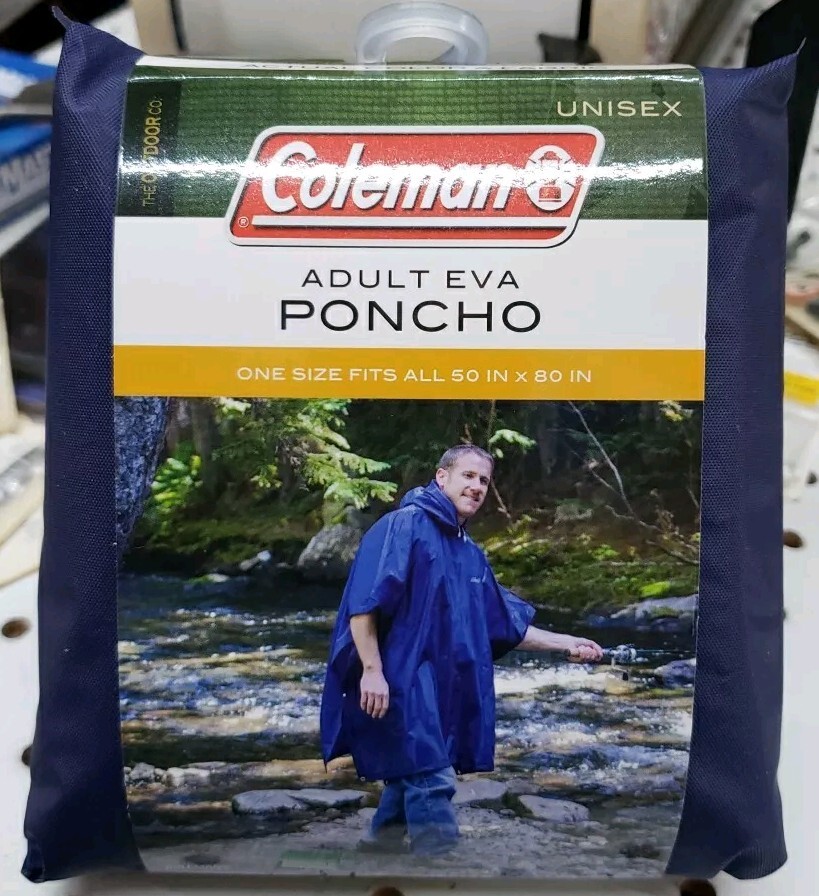Coleman Adult Unisex 80"x50" EVA Ponchos Waterproof Lightweight #9652 NOS