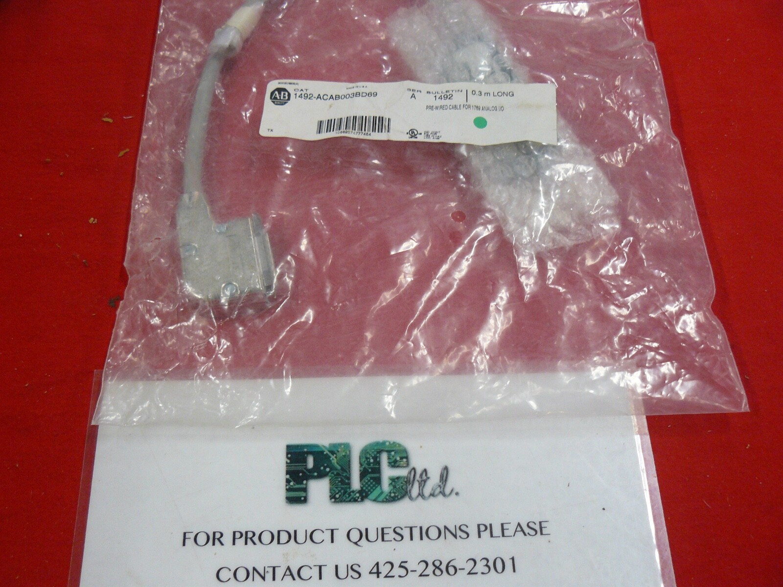 Allen Bradley NEW 1492-ACAB003BD69 Ser A Pre Wired For 1769 Analog I/O 0.3m long