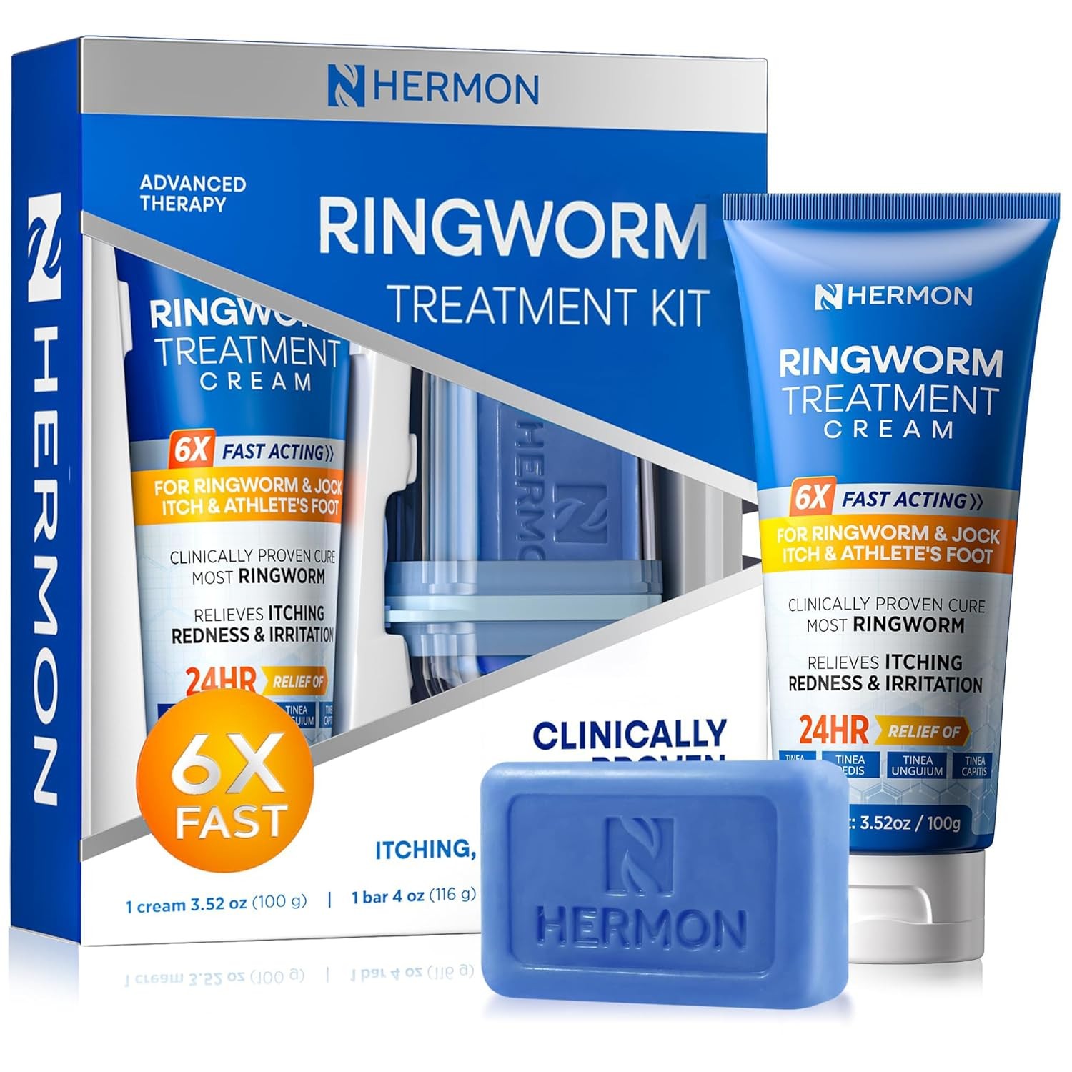 Hermon Anti-fungal Ringworm Treatment Kit - Complete 2-In-1 Fungus Treatment Kit