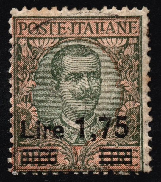 ITALY KINGDOM 1924/1925 -182- Used 1.75 out of 10 Floral Lire #S#K3U