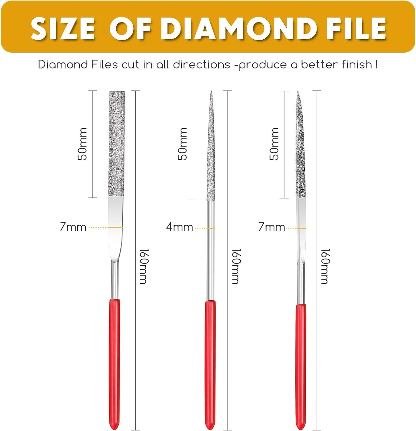 Miniature and Model Files, Includes Diamond File Set (Round, Flat and Triangular