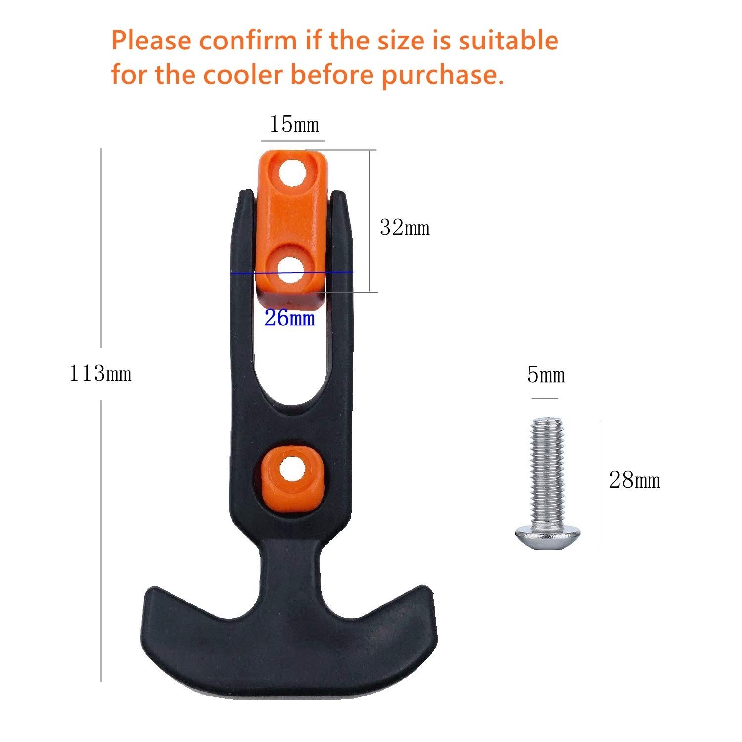 2 PCS Cooler Latch Replacements Durable Cooler Replacement Lid Latches (Orange)