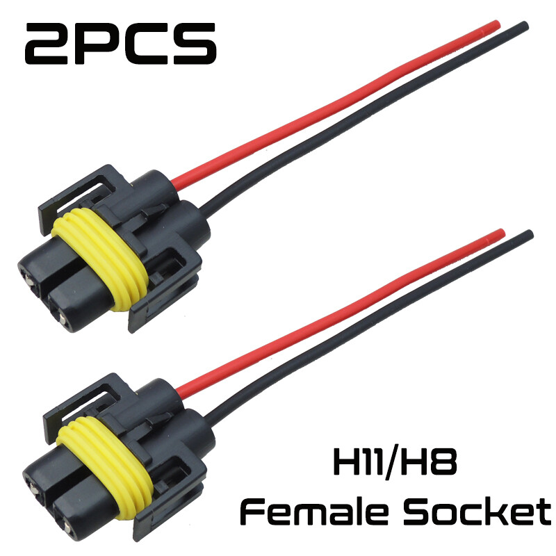 2x Wire Pigtail H11 Female Harness for Head Light Low Beam Bulb Connector Repair