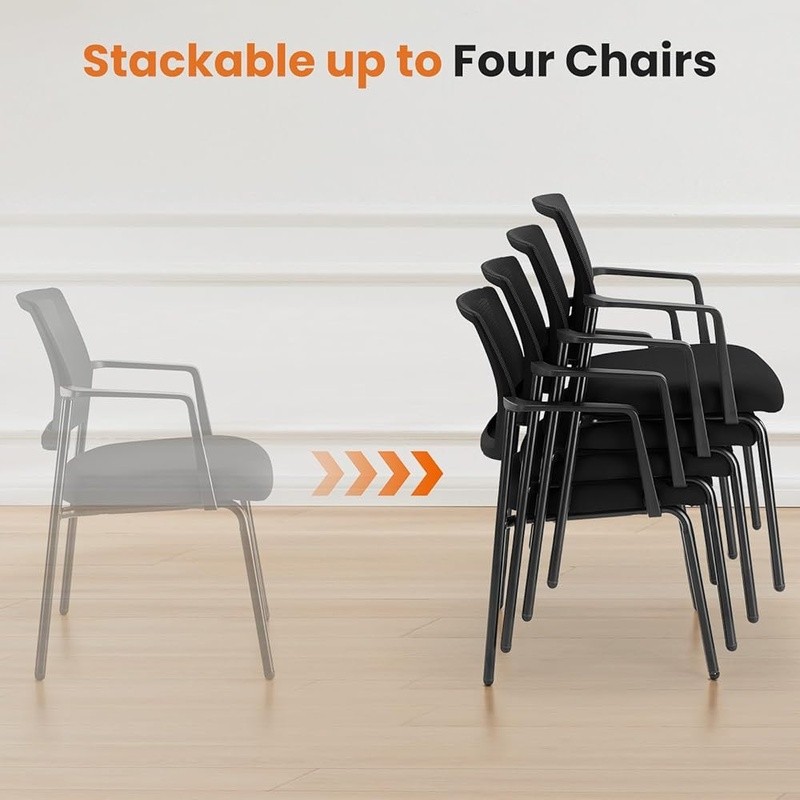 Ergonomic Stackable Office Chair W/ Breathable Mesh Backrest Comfort Support New