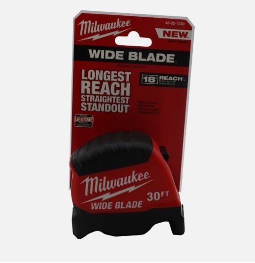 Milwaukee 30 ft Tape Measure Wide Blade 48-22-1230 New