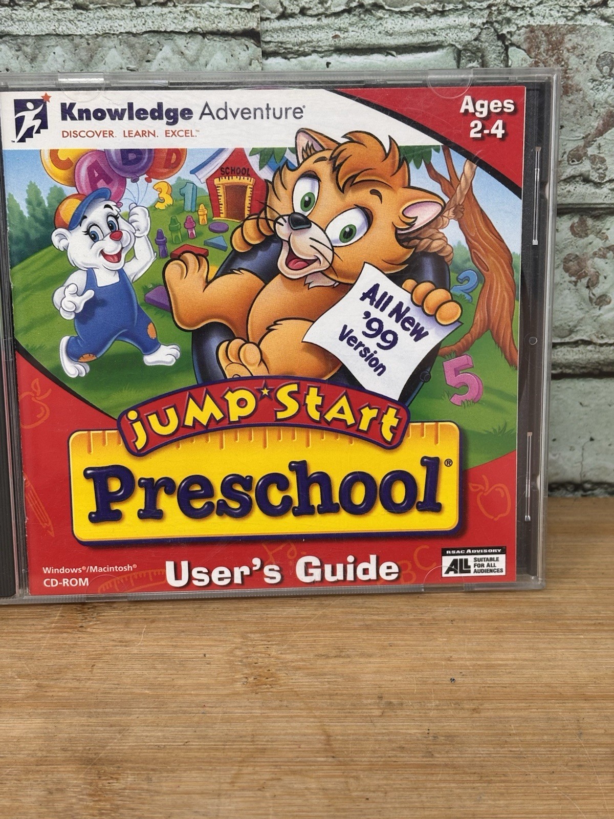 Jump Start Preschool Knowledge Adventure Ages 2-4 Win Mac 1998 CD ROM, & Guide