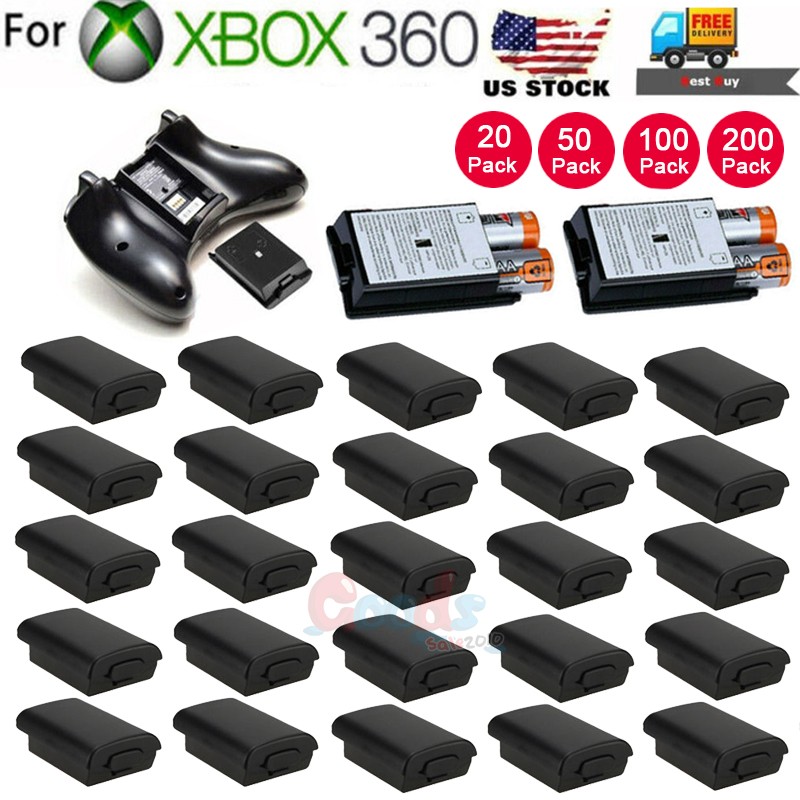 AA Battery Back Cover Shell Case Pack For Xbox 360 Wireless Controller Black Lot