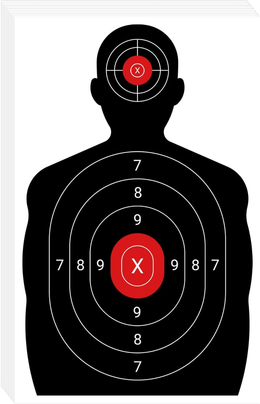 100 Pack Paper Shooting Targets for Range Bulk Silhouette Shooting Targets Paper