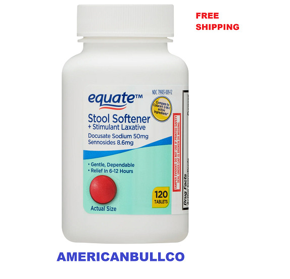 Equate Stool Softener Plus Stimulant Laxative Tablets for Constipation, 120 Ct