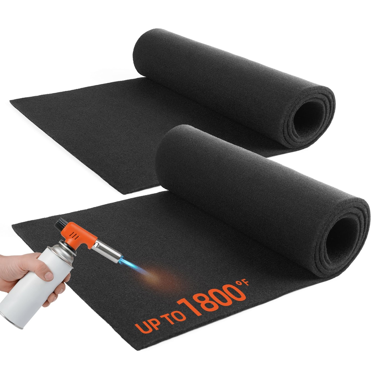 2 Pack Carbon Felt Fireproof Welding Blanket, 12"X 36" Welding Blanket Heat R...