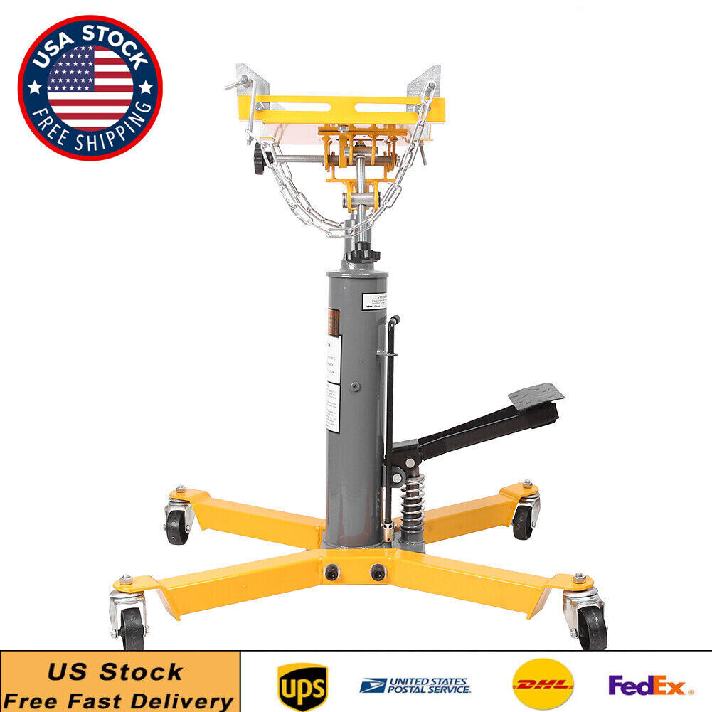 1100 LBs 2 Stage Hydraulic Transmission Jack w/360° Swivel Wheels Lift Hoist US