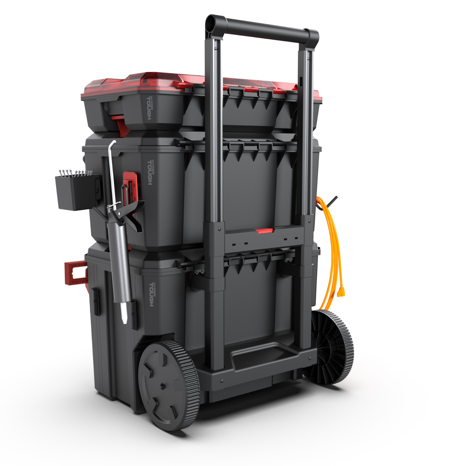 Hyper Tough 3-Pc Heavy Duty Modular Rolling Toolbox System Black